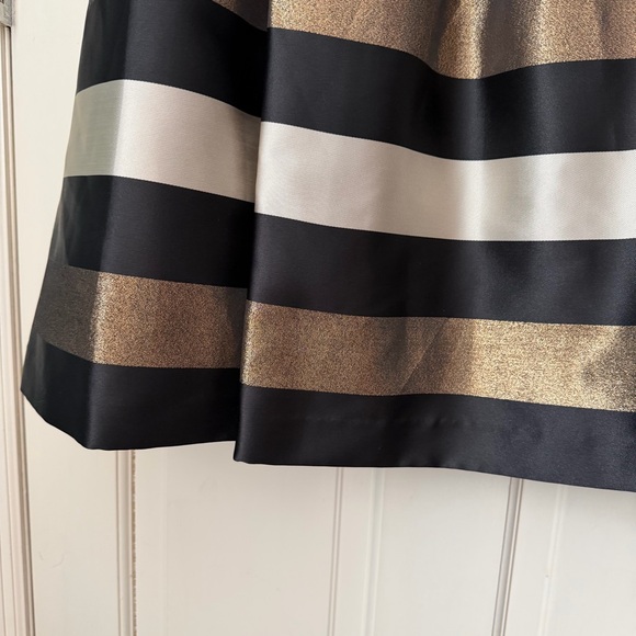 Eliza J Metallic Stripe Jacquard Midi Skirt 10 A Line Tulle Evening Cocktail - Picture 5 of 11